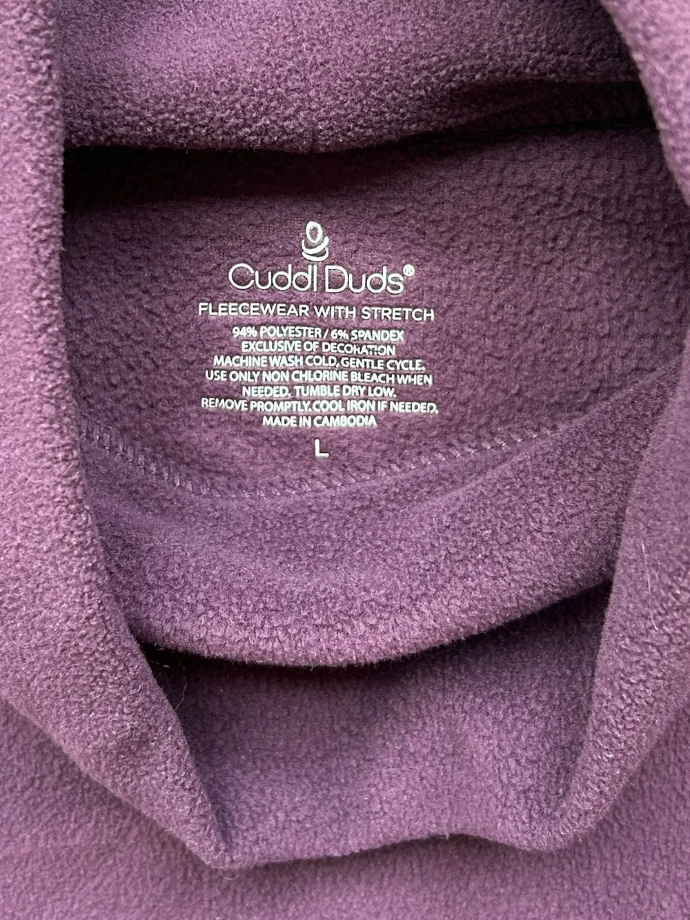 Cuddl Duds Fleecewear With Stretch Funnel Neck Tunic Size Large in GUC